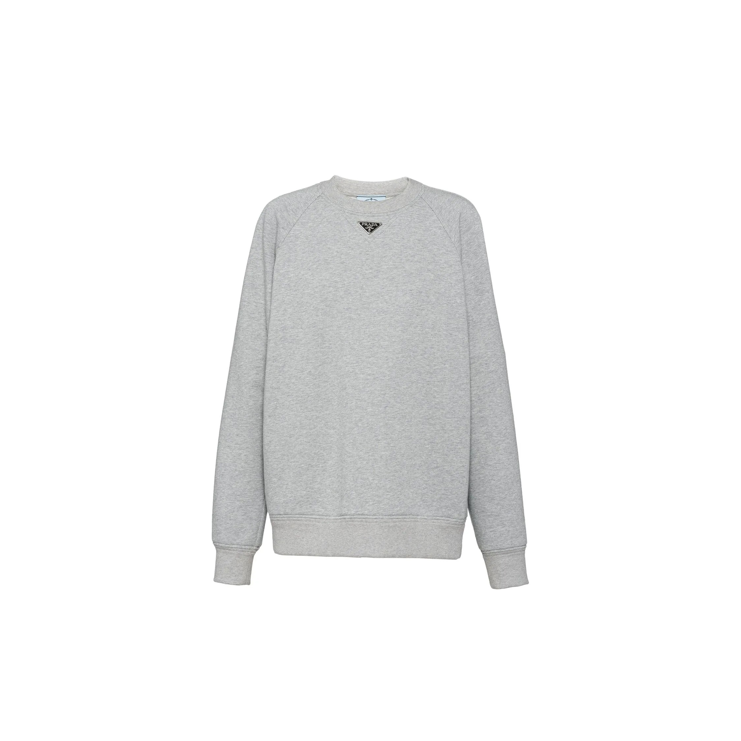 PRADA TRIANGLE-LOGO SWEATSHIRT GREY PRADA TRIANGLE-LOGO SWEATSHIRT GREY